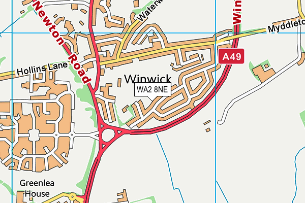Myddleton Recreation Ground map (WA2 8NE) - OS VectorMap District (Ordnance Survey)