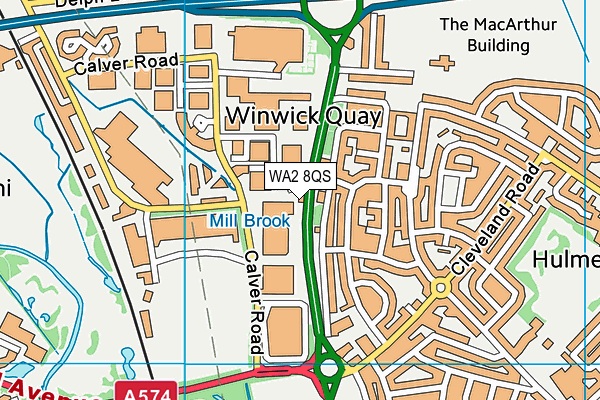 WA2 8QS map - OS VectorMap District (Ordnance Survey)