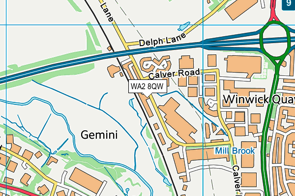 WA2 8QW map - OS VectorMap District (Ordnance Survey)