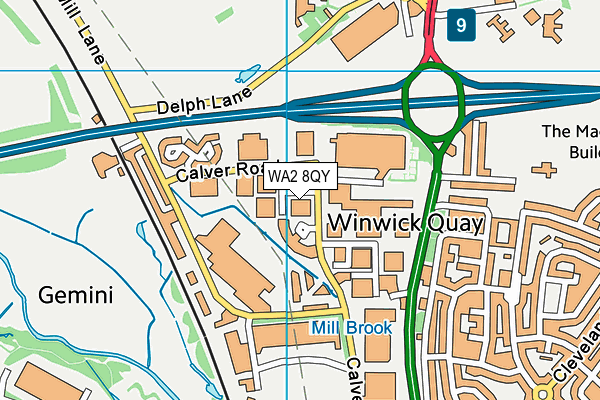 WA2 8QY map - OS VectorMap District (Ordnance Survey)