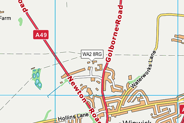 WA2 8RG map - OS VectorMap District (Ordnance Survey)
