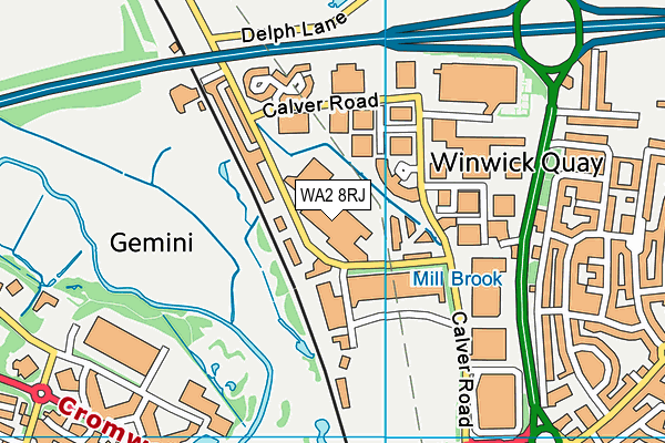 WA2 8RJ map - OS VectorMap District (Ordnance Survey)