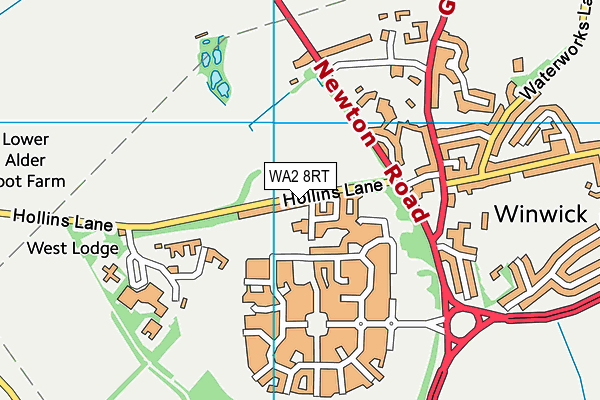 WA2 8RT map - OS VectorMap District (Ordnance Survey)