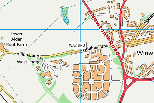 WA2 8RU map - OS VectorMap District (Ordnance Survey)