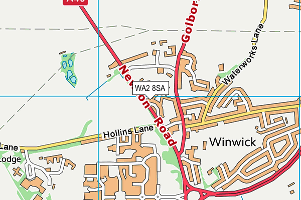 WA2 8SA map - OS VectorMap District (Ordnance Survey)