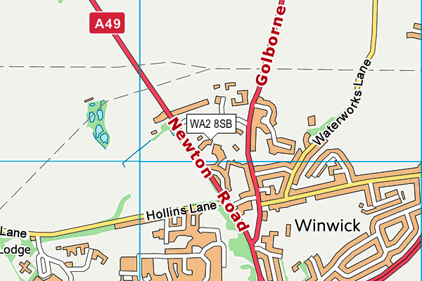 WA2 8SB map - OS VectorMap District (Ordnance Survey)