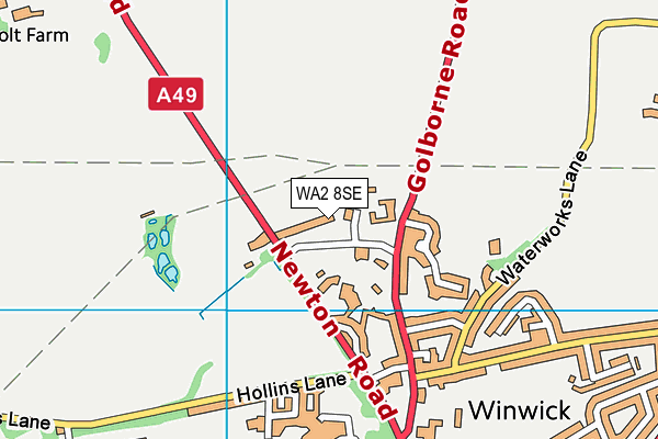 WA2 8SE map - OS VectorMap District (Ordnance Survey)