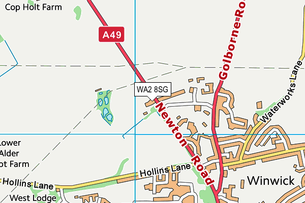 WA2 8SG map - OS VectorMap District (Ordnance Survey)