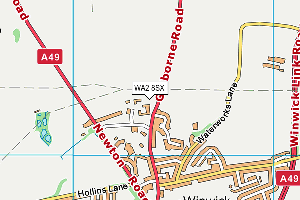 WA2 8SX map - OS VectorMap District (Ordnance Survey)