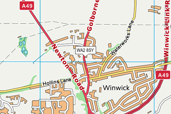 WA2 8SY map - OS VectorMap District (Ordnance Survey)