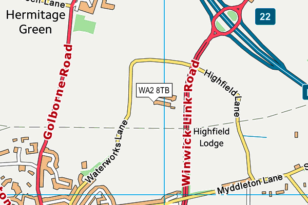 WA2 8TB map - OS VectorMap District (Ordnance Survey)