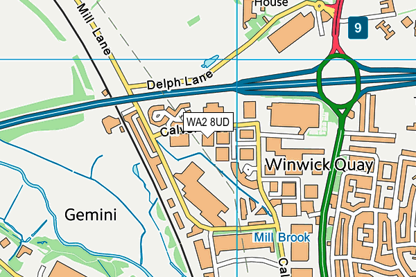 WA2 8UD map - OS VectorMap District (Ordnance Survey)