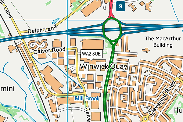 WA2 8UE map - OS VectorMap District (Ordnance Survey)