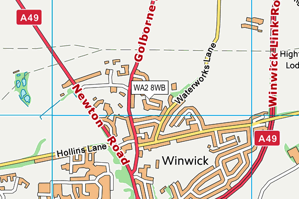 WA2 8WB map - OS VectorMap District (Ordnance Survey)
