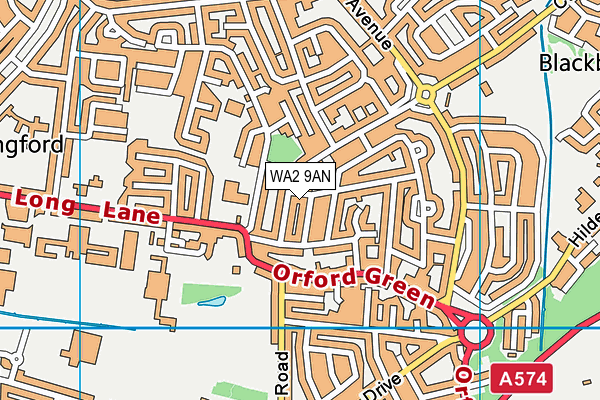 WA2 9AN map - OS VectorMap District (Ordnance Survey)