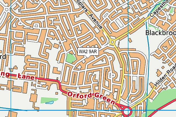 WA2 9AR map - OS VectorMap District (Ordnance Survey)