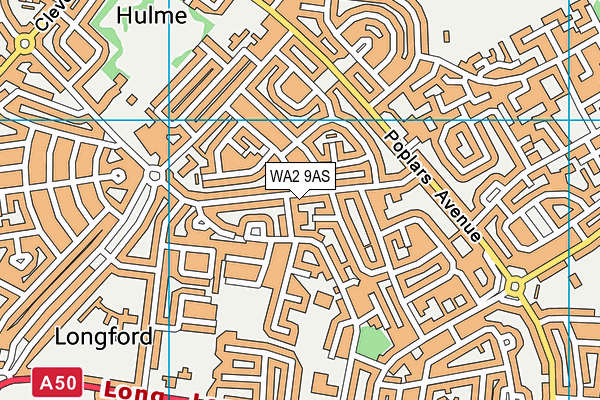 WA2 9AS map - OS VectorMap District (Ordnance Survey)