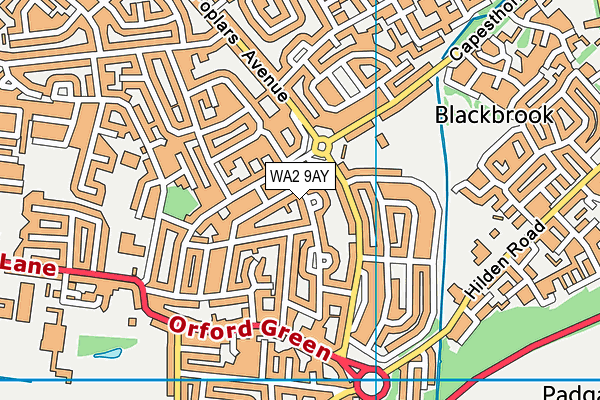WA2 9AY map - OS VectorMap District (Ordnance Survey)