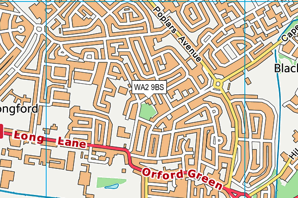 WA2 9BS map - OS VectorMap District (Ordnance Survey)