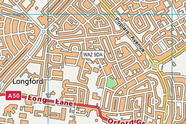 WA2 9DA map - OS VectorMap District (Ordnance Survey)