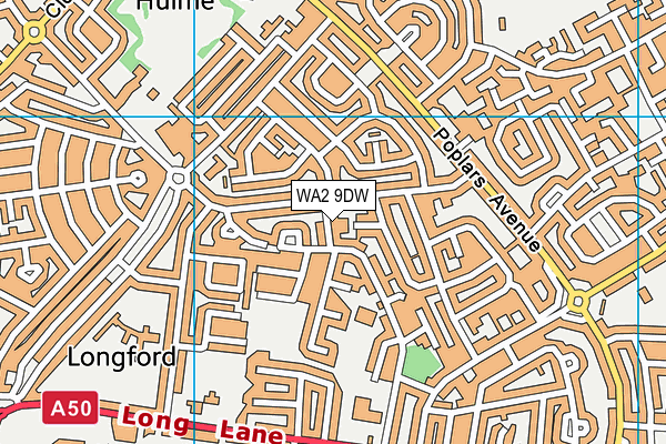 WA2 9DW map - OS VectorMap District (Ordnance Survey)