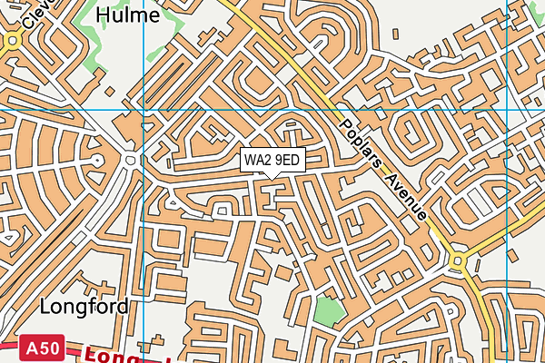 WA2 9ED map - OS VectorMap District (Ordnance Survey)