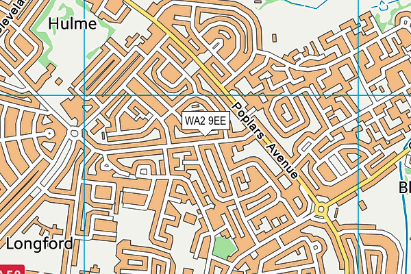 WA2 9EE map - OS VectorMap District (Ordnance Survey)