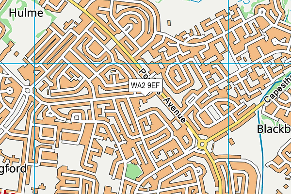 WA2 9EF map - OS VectorMap District (Ordnance Survey)