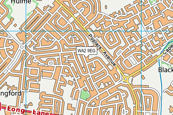 WA2 9EG map - OS VectorMap District (Ordnance Survey)