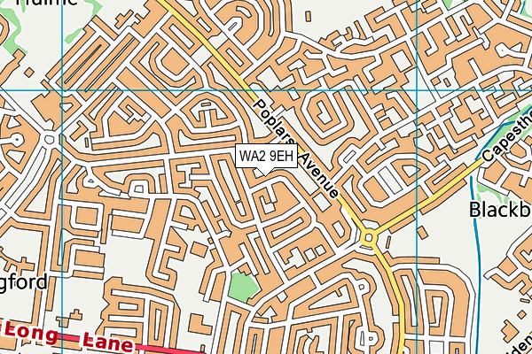 WA2 9EH map - OS VectorMap District (Ordnance Survey)