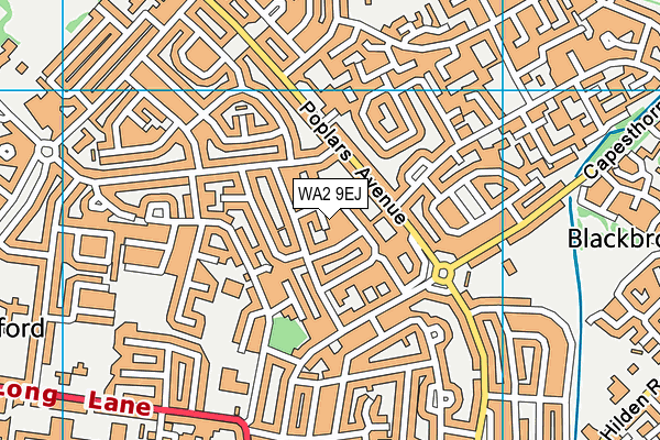 WA2 9EJ map - OS VectorMap District (Ordnance Survey)