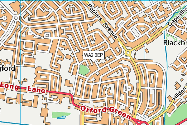 WA2 9EP map - OS VectorMap District (Ordnance Survey)