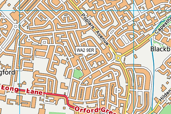WA2 9ER map - OS VectorMap District (Ordnance Survey)