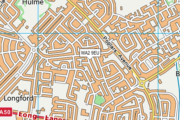 WA2 9EU map - OS VectorMap District (Ordnance Survey)