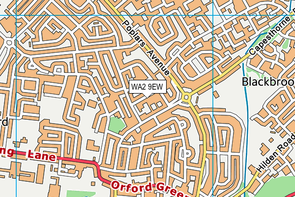 WA2 9EW map - OS VectorMap District (Ordnance Survey)