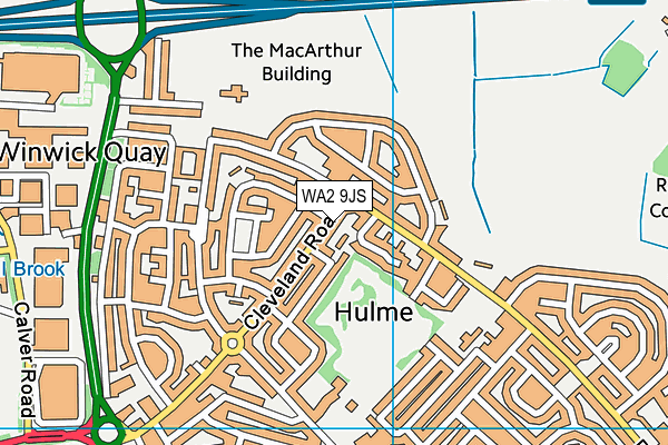 WA2 9JS map - OS VectorMap District (Ordnance Survey)
