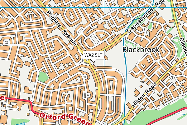 WA2 9LT map - OS VectorMap District (Ordnance Survey)