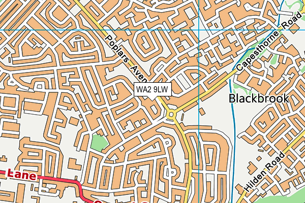 WA2 9LW map - OS VectorMap District (Ordnance Survey)