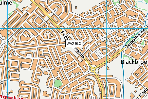 WA2 9LX map - OS VectorMap District (Ordnance Survey)