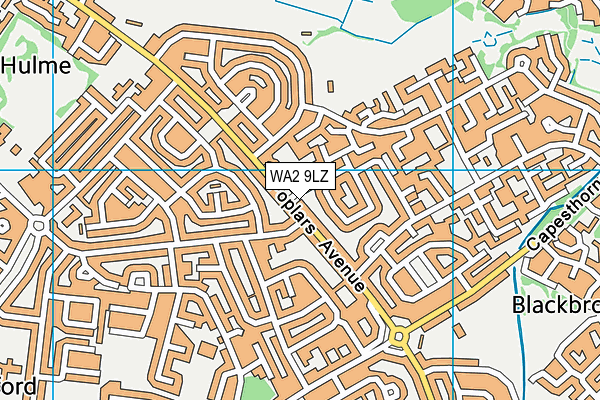 WA2 9LZ map - OS VectorMap District (Ordnance Survey)