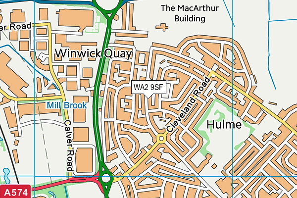 WA2 9SF map - OS VectorMap District (Ordnance Survey)