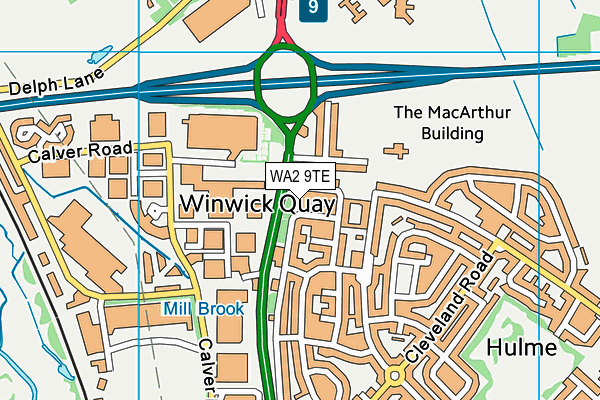 WA2 9TE map - OS VectorMap District (Ordnance Survey)