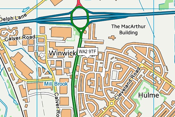 WA2 9TF map - OS VectorMap District (Ordnance Survey)