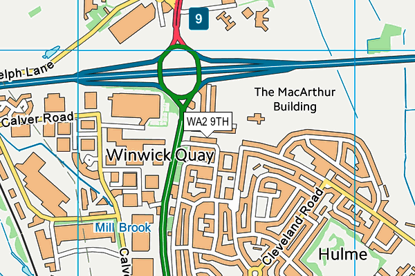 WA2 9TH map - OS VectorMap District (Ordnance Survey)