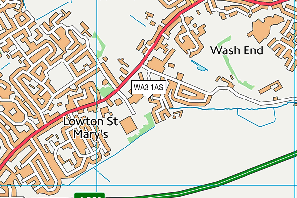 WA3 1AS map - OS VectorMap District (Ordnance Survey)