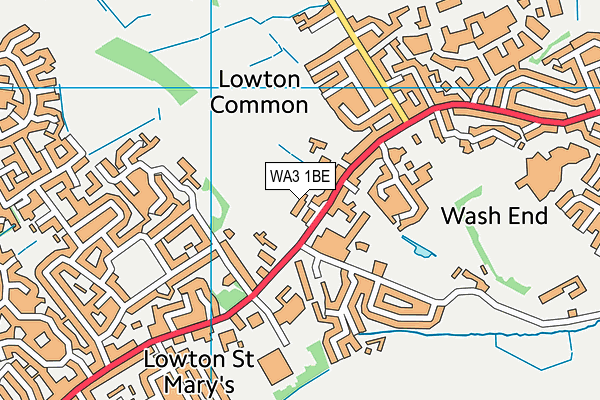 WA3 1BE map - OS VectorMap District (Ordnance Survey)