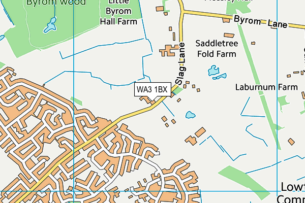 WA3 1BX map - OS VectorMap District (Ordnance Survey)