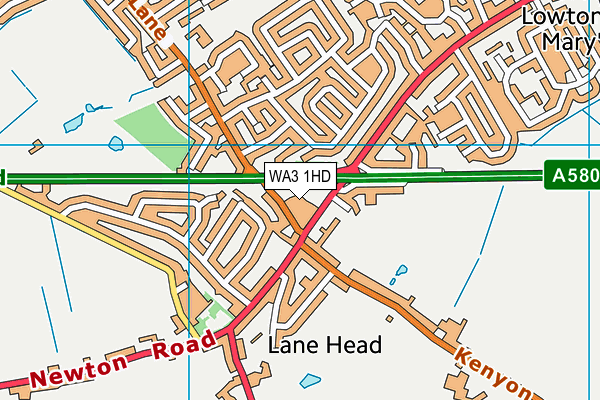 WA3 1HD map - OS VectorMap District (Ordnance Survey)