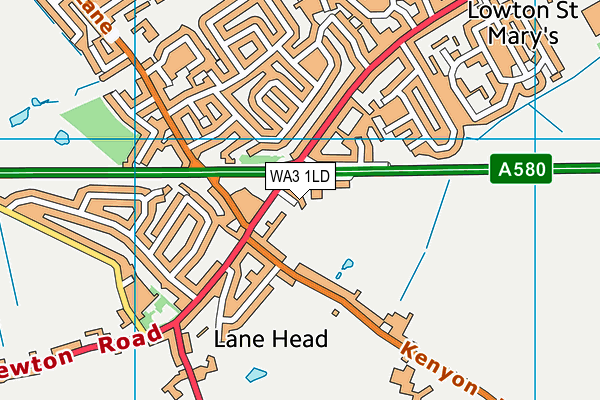 WA3 1LD map - OS VectorMap District (Ordnance Survey)