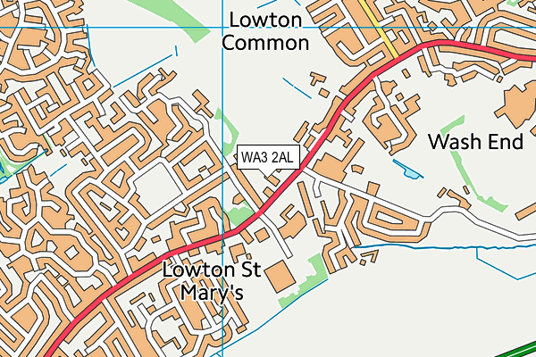 WA3 2AL map - OS VectorMap District (Ordnance Survey)